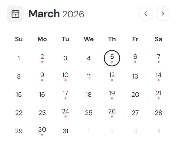 Mini calendar