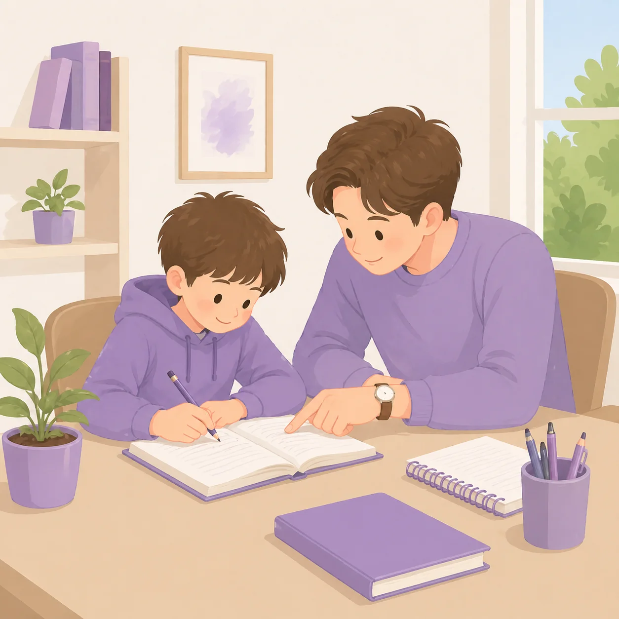 Private tutor working one-on-one with a student